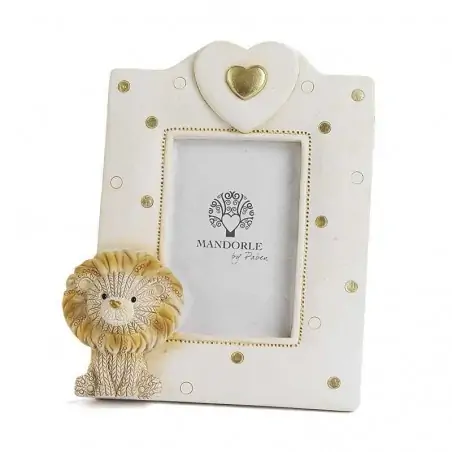 PORTAFOTO LEONCINO LANA 12.4 CM BOMBONIERE RESINA