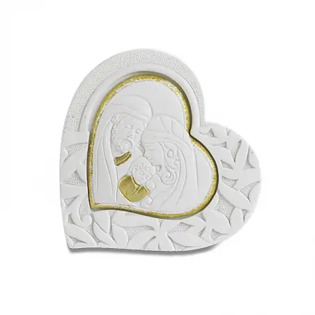 CUORE SACRA FAMIGLIA 8CM RESINA