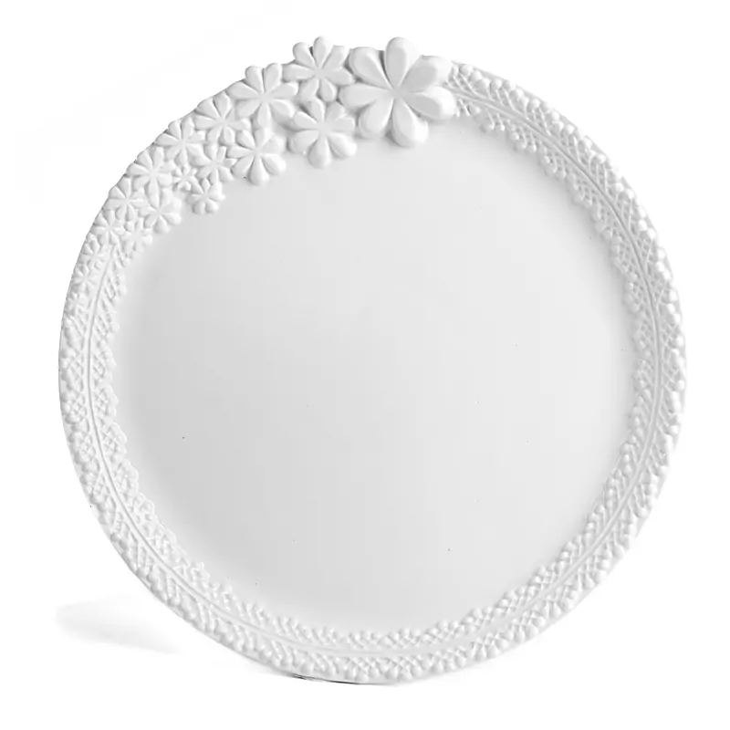 VASSOIO TONDO DECORO FIORI 32.2 CM IN CERAMICA