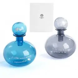 bomboniere ampolla in vetro due colori assortiti con frasi