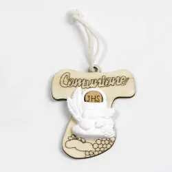 bomboniere prima comunione croce tau in legno con gessetto