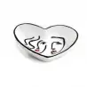 svuotatasche a forma di cuore in porcellana con decoro viso