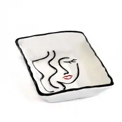 vassoio in porcellana con volto di donna stilizzato bomboniere