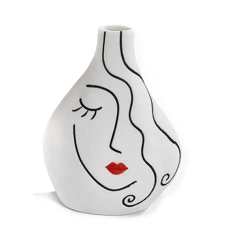 vaso a forma di viso stilizzato in porcellana bomboniere