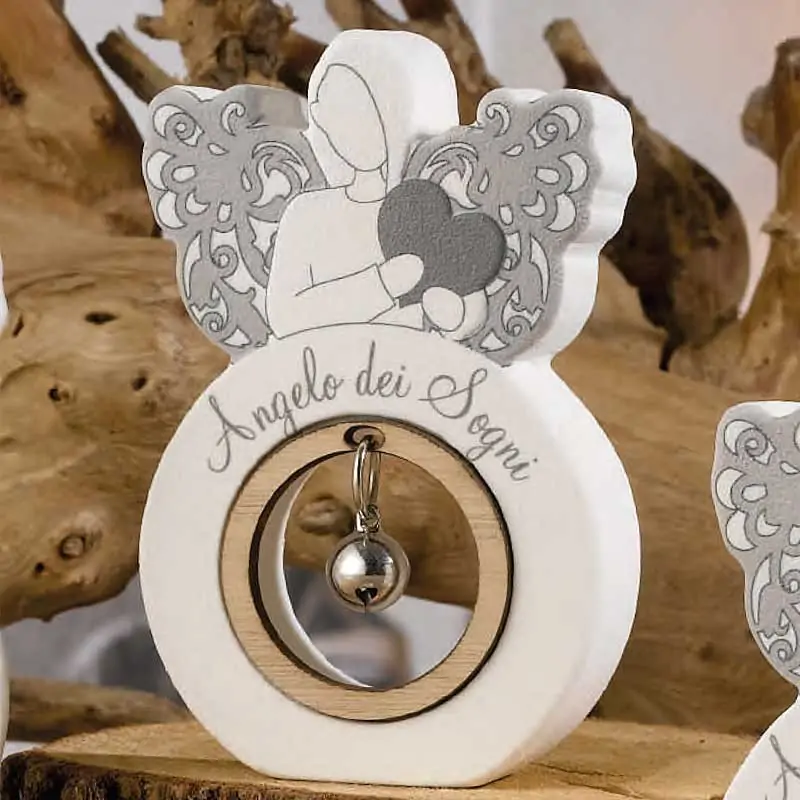 bomboniere angelo icona con sonaglino e frase bomboniere