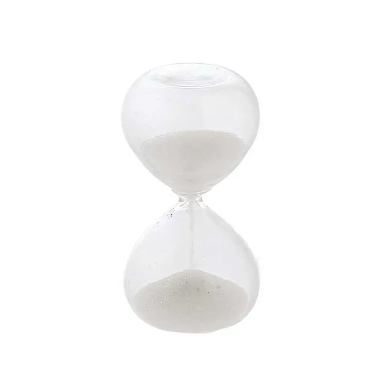 clessidra piccola bomboniera con sabbia bianca