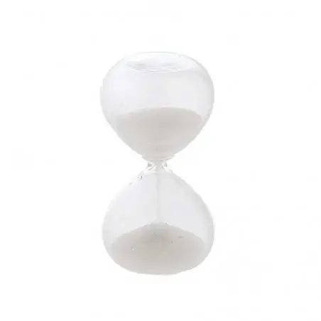 clessidra piccola bomboniera con sabbia bianca