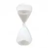 clessidra grande in vetro con sabbia bianca