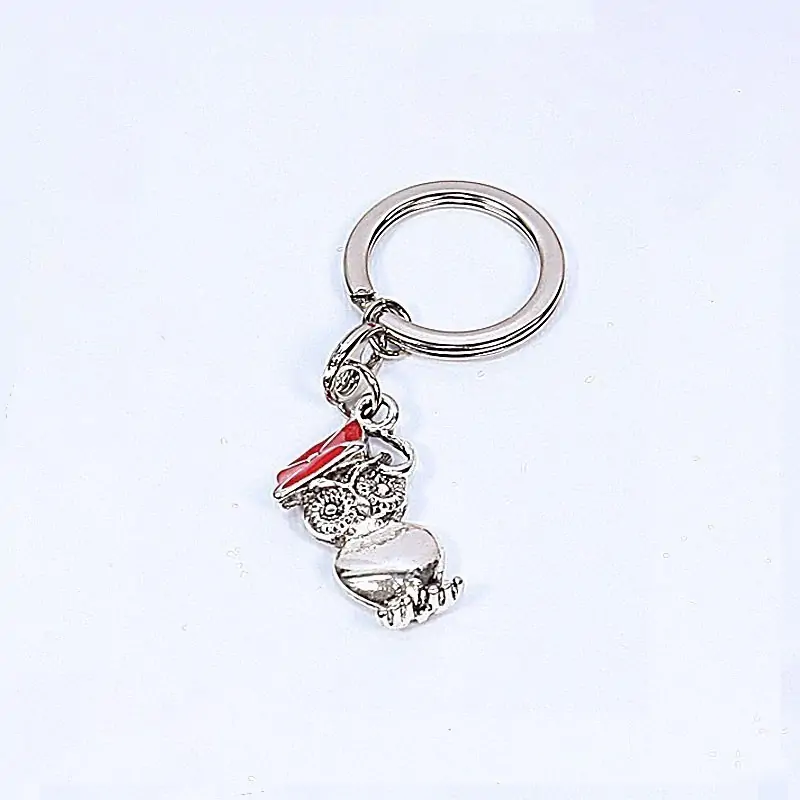 Portachiavi gufetto metallo cm. 