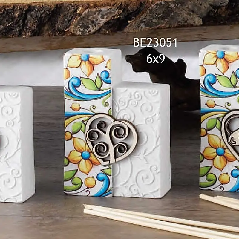 PROFUMATORE MAIOLICHE CON CUORE E ALBERO BOMBONIERE DOLCICOSE