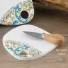 TAGLIERE CON DECORO A TEMA MAIOLICHE E FRASE