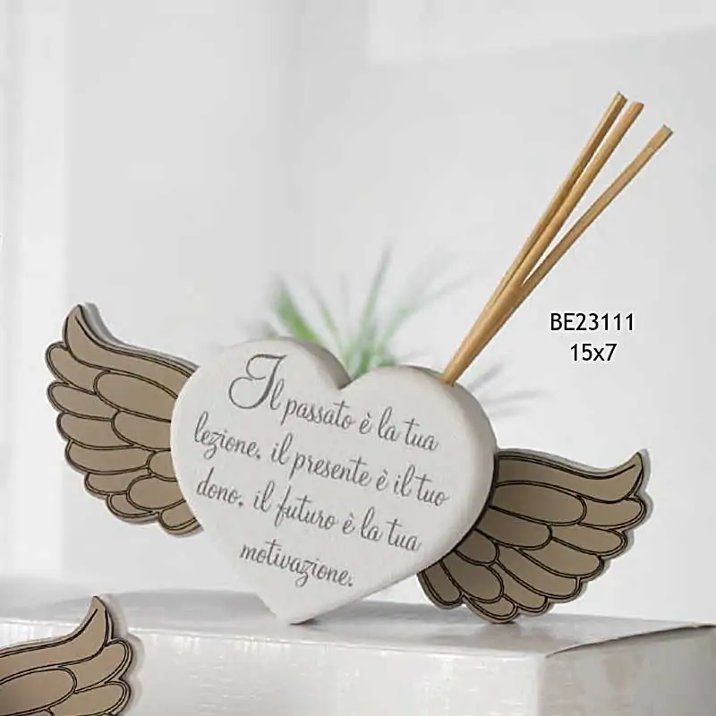 profumatori ambiente fai da te bastoncini cuore con ali in