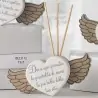 profumatori per l'ambiente cuore con ali in legno e frase
