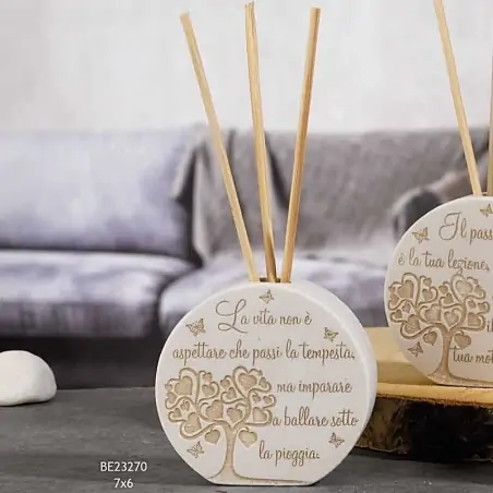 diffusori bomboniere con frase decoro albero della vita