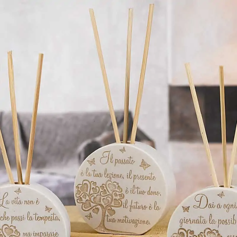 profumatori bomboniere con frase decoro albero della vita
