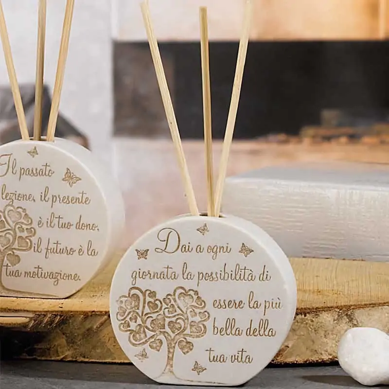 Bomboniere profumatori con frasi decoro albero della vita