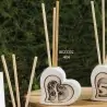 ELISA PROFUMATORE CUORE BIANCO CON APPLICAZIONE IN LEGNO ALBERO