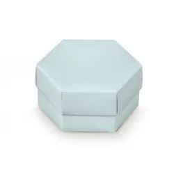 scatoline portaconfetti battesimo esagono celeste contenitori