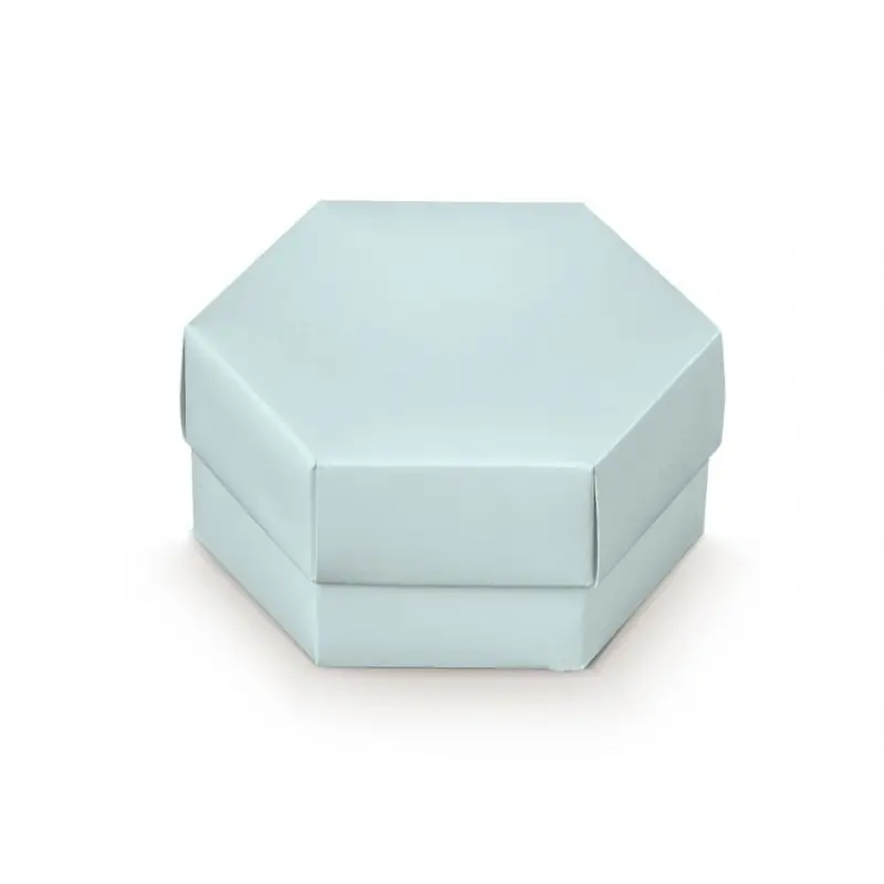 scatoline portaconfetti battesimo esagono celeste contenitori