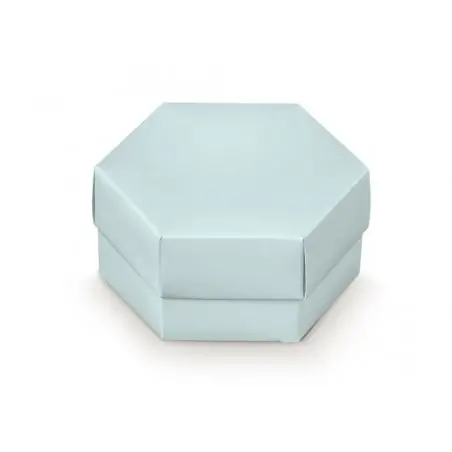 scatoline portaconfetti battesimo esagono celeste contenitori