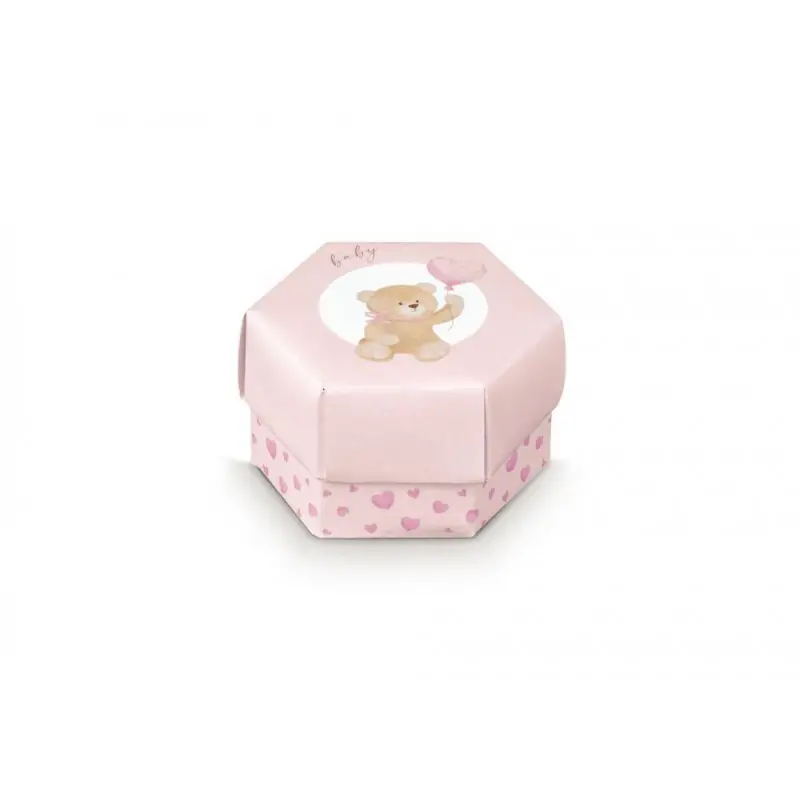 Scatoline portaconfetti esagono piccolo Little Bear Rosa