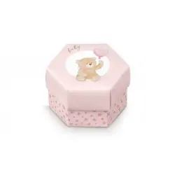 Scatoline portaconfetti esagono medio Little Bear Rosa