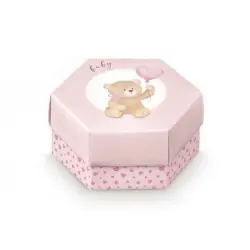 Scatoline portaconfetti esagono grande Little Bear Rosa