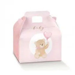 scatoline per confetti fai da te valigetta in cartoncino rosa