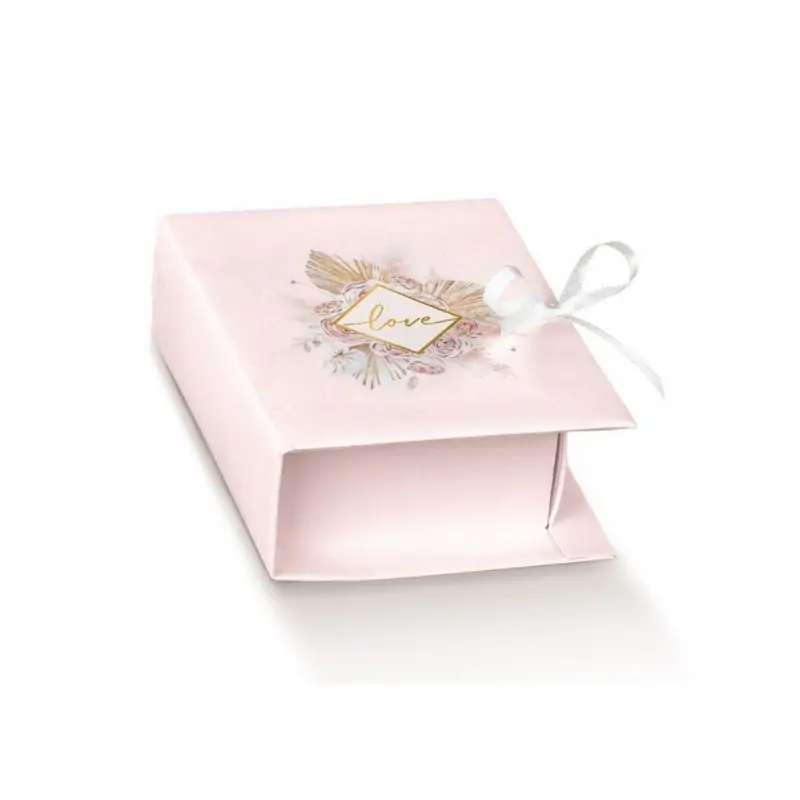 Scatoline portaconfetti libro Love Rosa e Oro