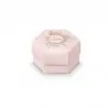 scatole portaconfetti esagonale colore rosa con decoro floreale