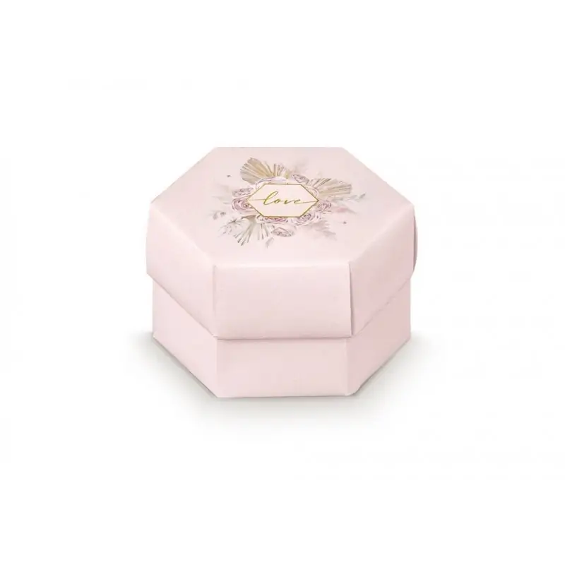 scatole per confetti matrimonio con divisorio forma esagonale