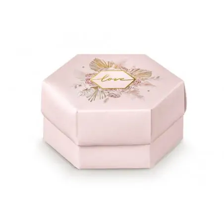 scatola portaconfetti matrimonio esagonale con divisorio e