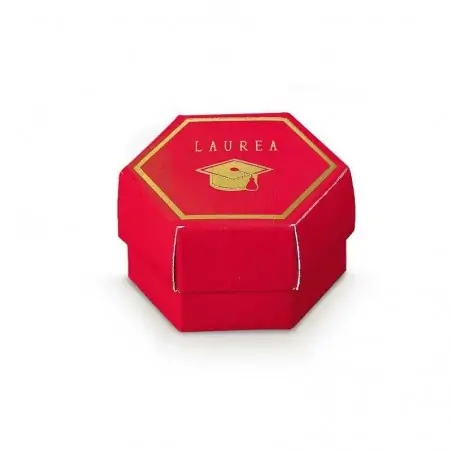 scatola portaconfetti laurea esagonale colore rosso