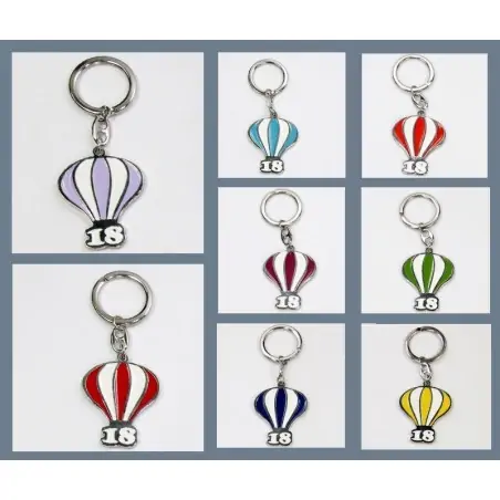 P/chiavi metallo smaltato MONGOLFIERA 8 colo