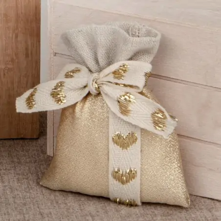 MILLE CUORI BAG CM.8X10 ORO 60/600