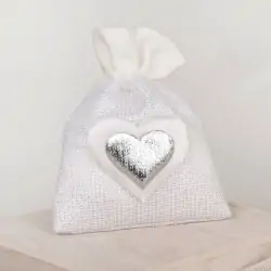 HEART SILVER BAG CM.8X10...