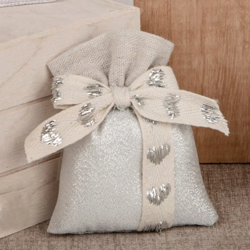 MILLE CUORI BAG CM.8X10 SILVER 60/600