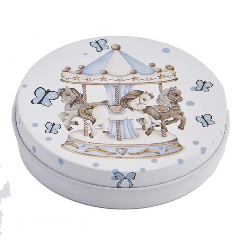 TIN BOX CANDELA BOY CAROUSEL 8x2CM
