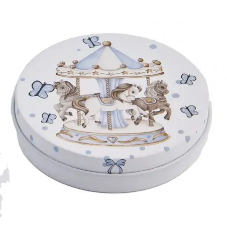 TIN BOX CANDELA BOY CAROUSEL 8x2CM
