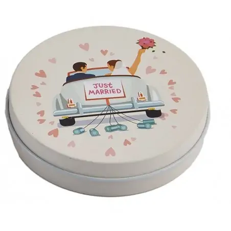 TIN BOX CANDELA WEDDING 8x2CM