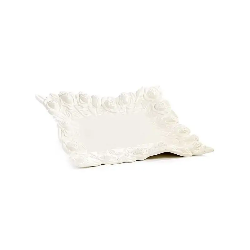 VASSOIO RETTANGOLARE CON ROSE 26.8 CM. 