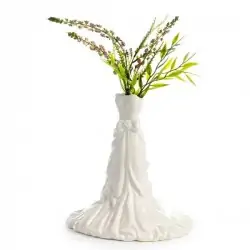 VASETTO VESTITO DA SPOSA CON FIOCCO 19.4 CM. 