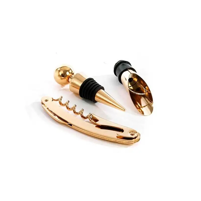 SET 3 UTENSILI X VINO 11 CM. METALLO COLOR RAME PLAST. 