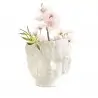 VASO TESTA DI DONNA CON FIORI 11.7 CM. 