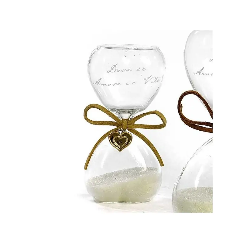 CLESSIDRA CON CUORE E FRASE D'AMORE 10.2 CM. 