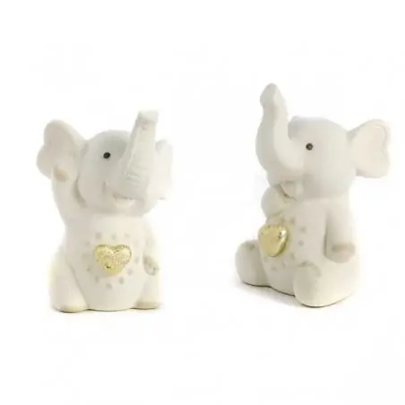 ELEFANTE CON CUORE ORO METAL. 10.3 CM. 2 AS. 