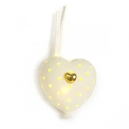 DIFFONDIPR. DA APPEN. PALLONCINO A CUORE 9.2 CM. PORC. LUCE