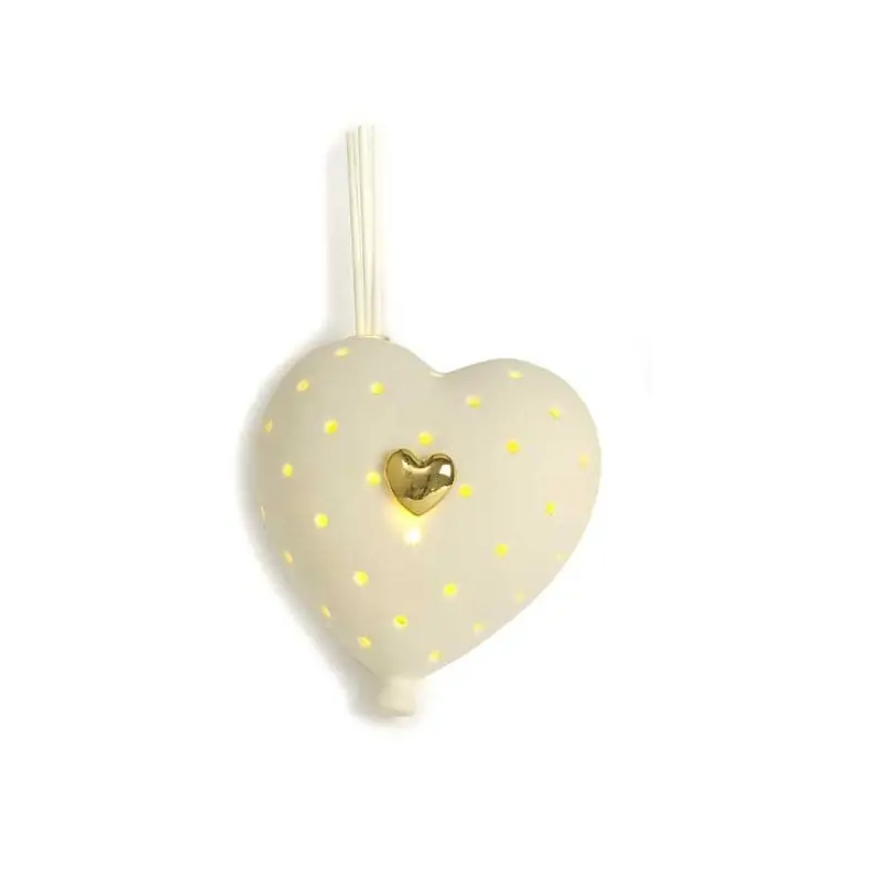 DIFFONDIPR. DA AP. PALLONCINO A CUORE 12 CM. PORC. LUCE G.BOX