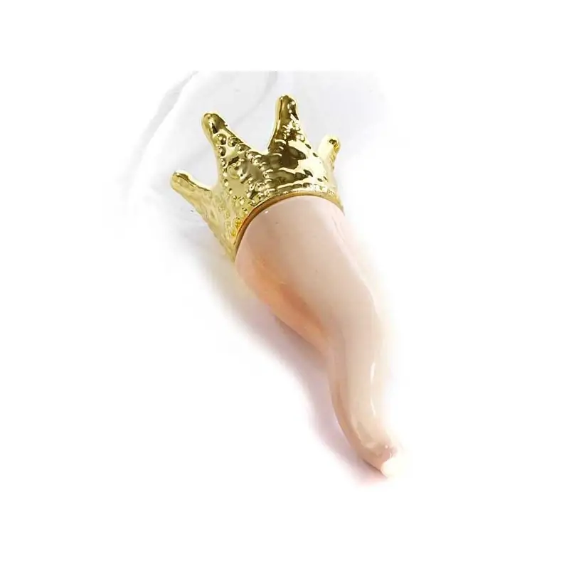 CORNETTO PORTAFORTUNA ROSA 11.8 CM. PORCELLANA AP.