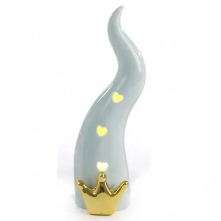 CORNETTO PORTAFORTUNA CEL. 19 CM. PORCELLANA LUCE G.BOX